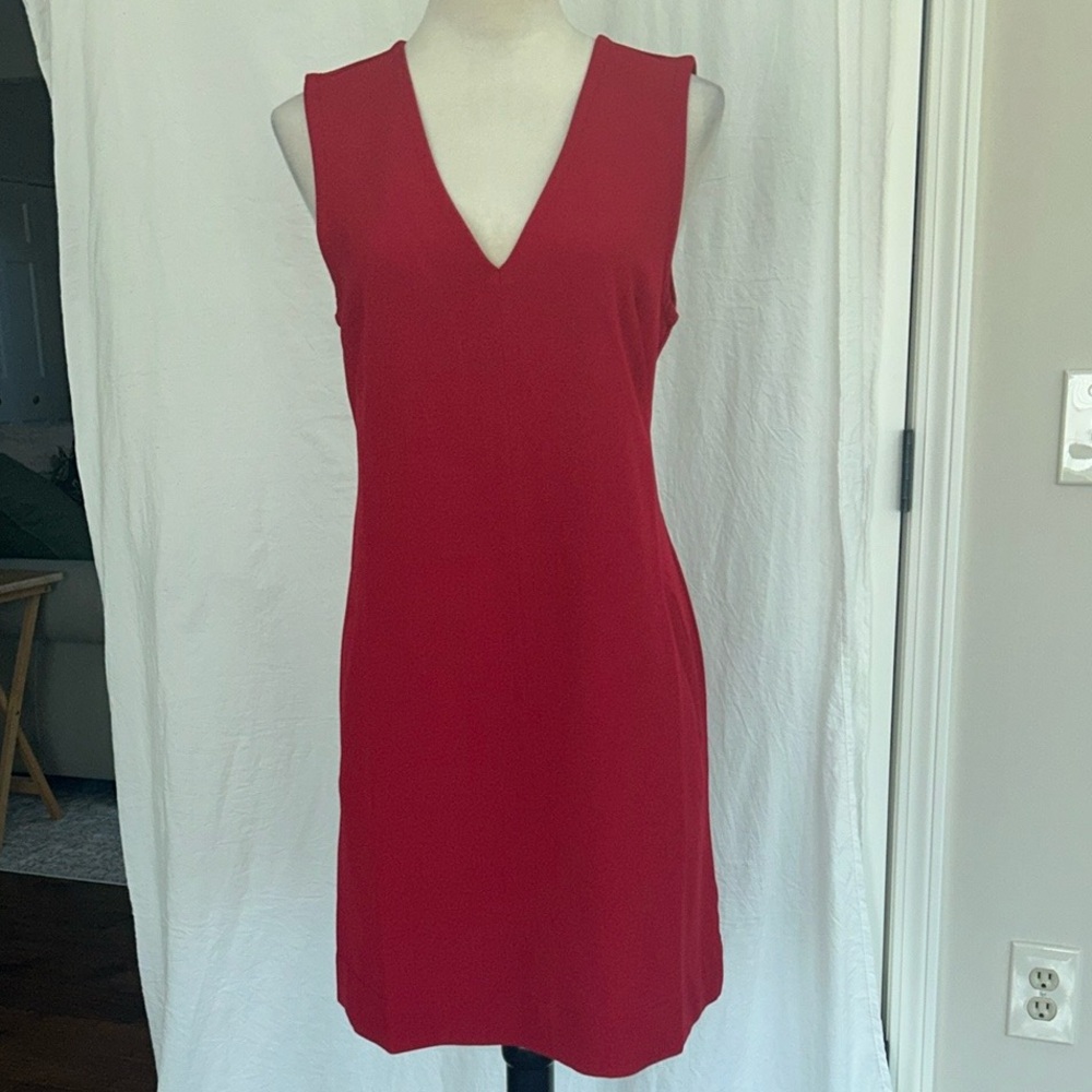 GAP Red V-Neck Dress: Size Small - Picture 2 of 10